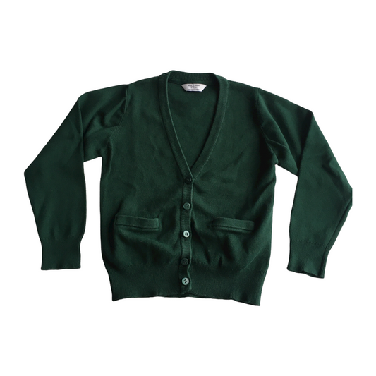 Green School Cardigan with Pockets