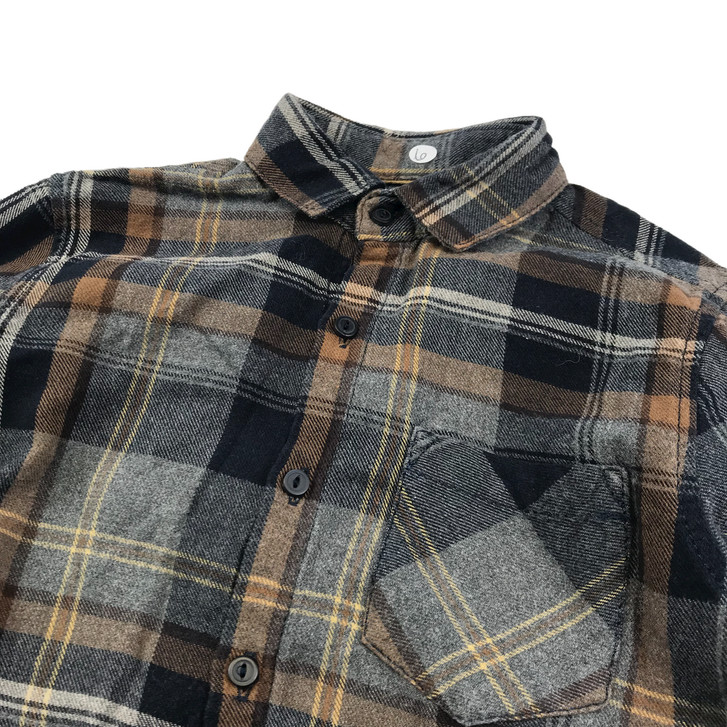 Next Brown and Navy Checked Jersey Lined Shirt Age 6