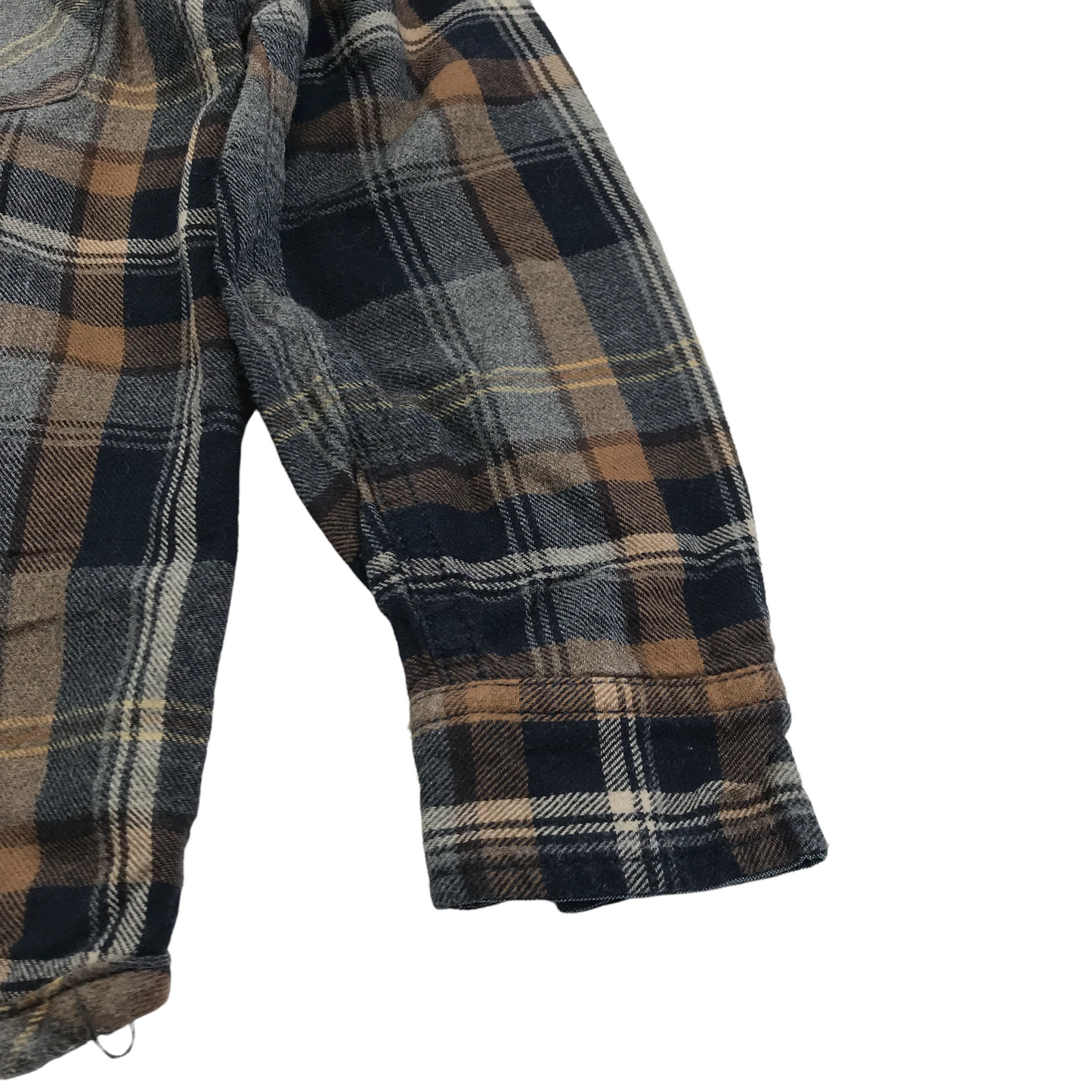 Next Brown and Navy Checked Jersey Lined Shirt Age 6