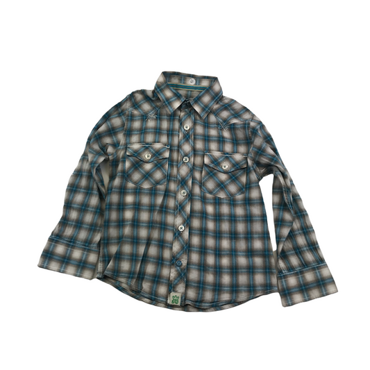 St George by Duffer Brown and Blue Checked Shirt Age 6