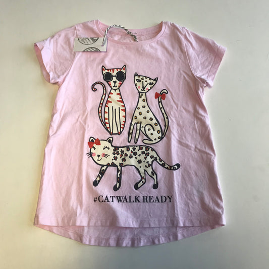 Pink Cat Walk Ready T-Shirt Age 7
