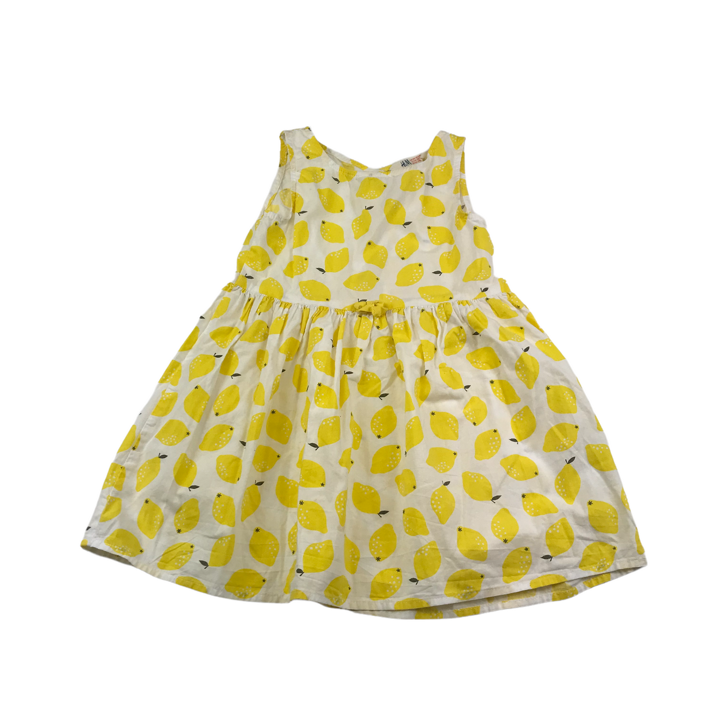 H&M Yellow and White Lemons Dress Age 4