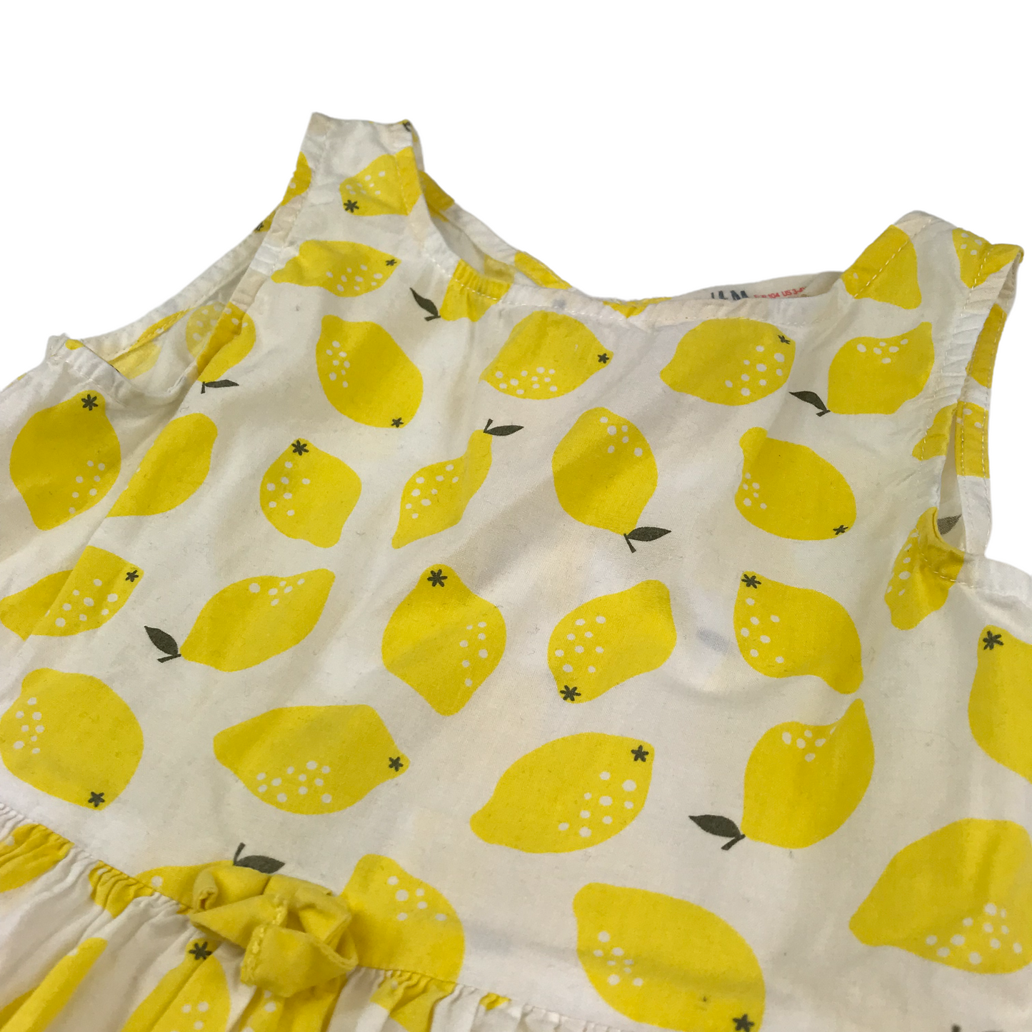 H&M Yellow and White Lemons Dress Age 4