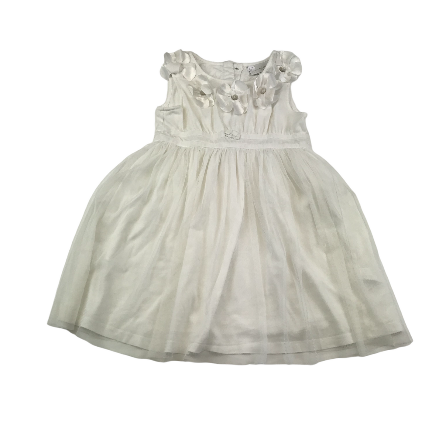 Next White Flower Detailed Dress Age 5