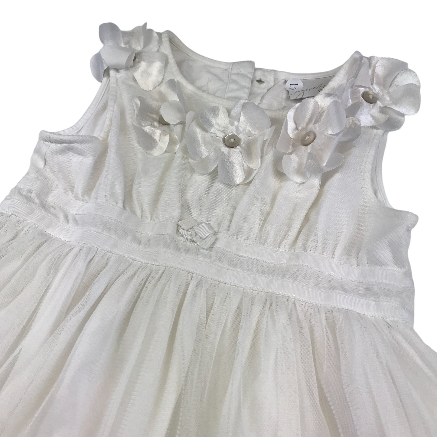 Next White Flower Detailed Dress Age 5