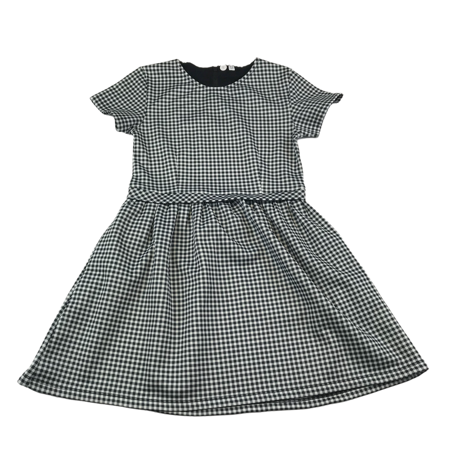 M&S Black and White Gingham Dress Age 5