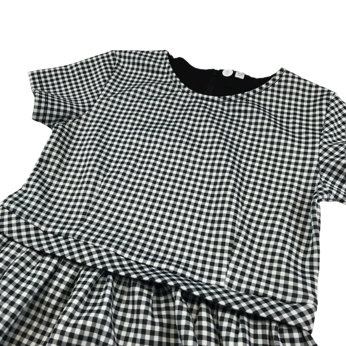 M&S Black and White Gingham Dress Age 5