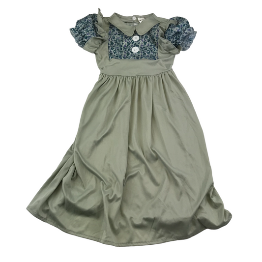 Smiffys costume Grey and Floral Victorian school girl Vintage Style Dress