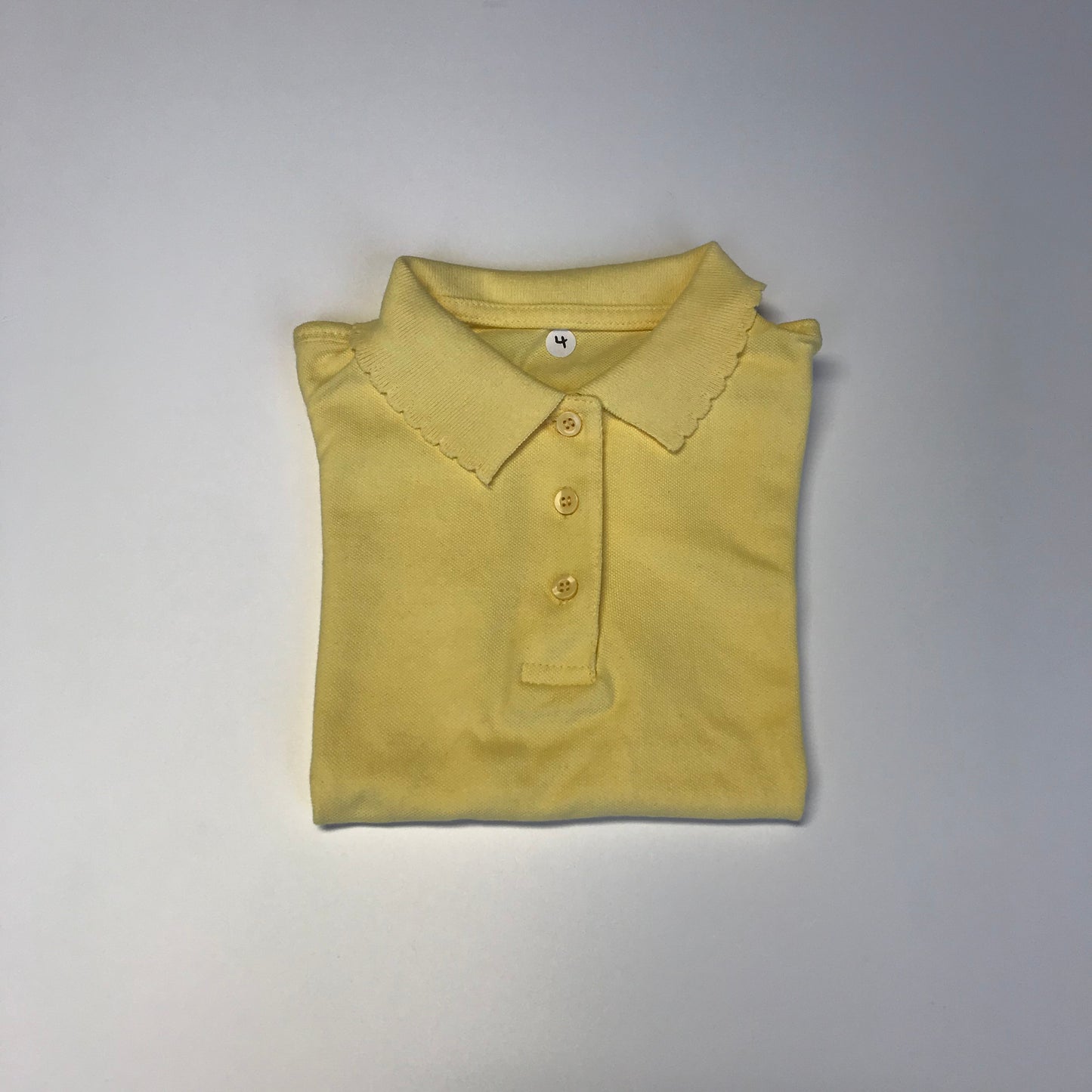 Yellow School Scalloped Collar Poloshirt