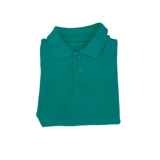 Turquoise School Plain Collar Poloshirt