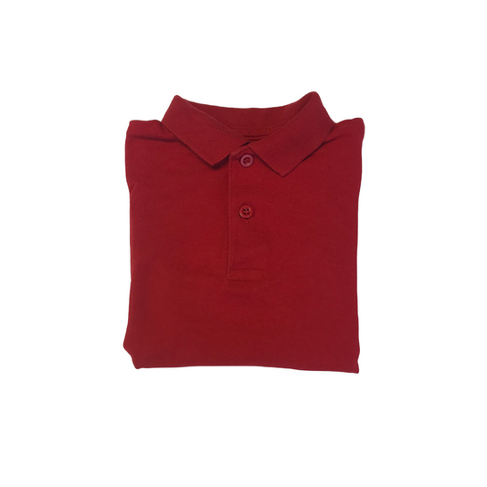 Red School Plain Collar Poloshirt