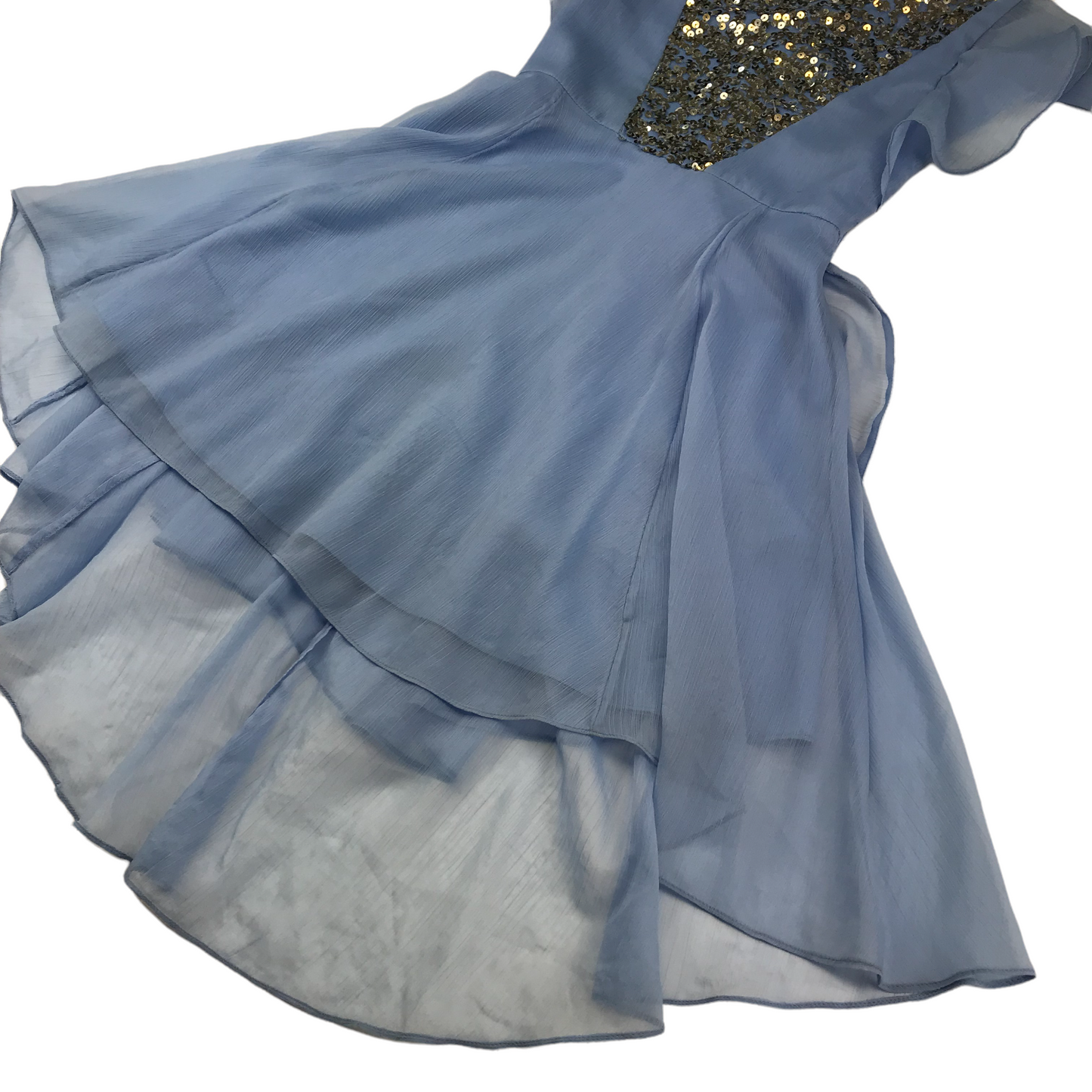 Monsoon Blue Chiffon Style Sequin Dress Age 6