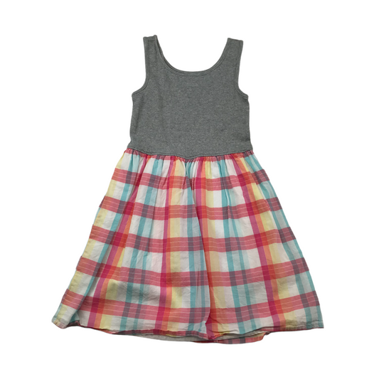 Gap Grey and Pink Checked Dress Age 6