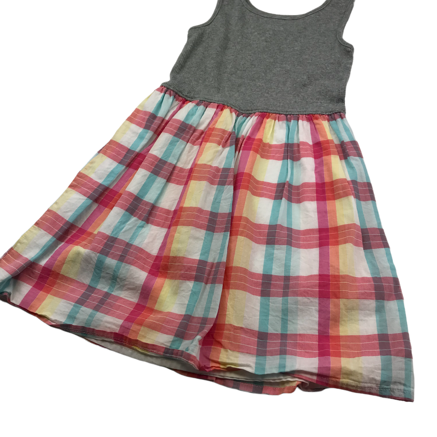 Gap Grey and Pink Checked Dress Age 6