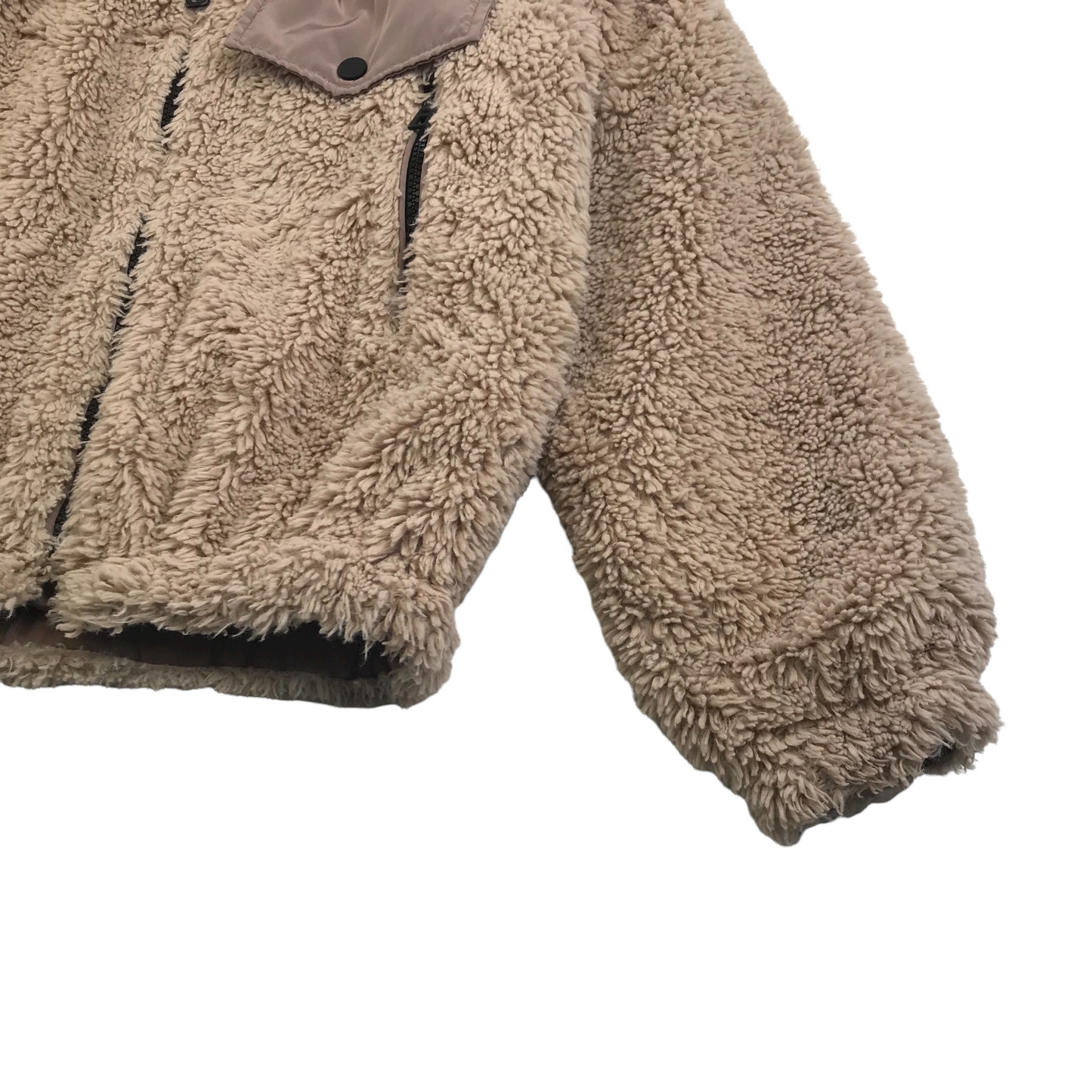 Zara Fluffy Beige Tones Bomber Jacket Age 13