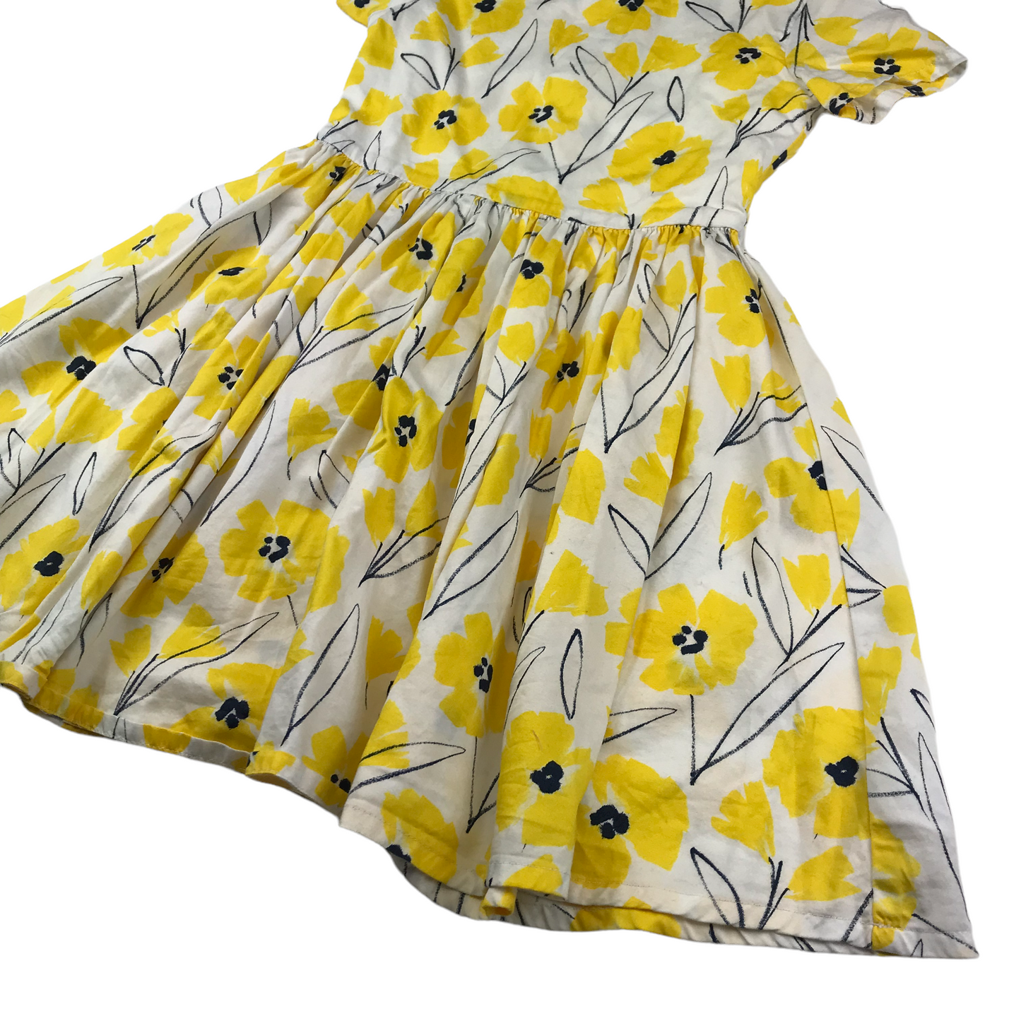 Land's End Yellow And White Floral Dress Age 6