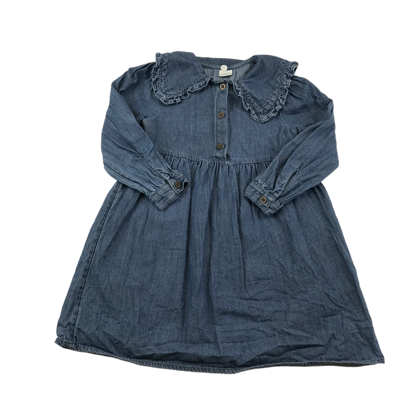 Next Denim Frill Collar Dress Age 6