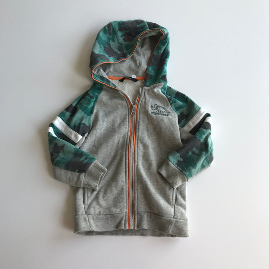 George Grey and Camo Dinodue Hoodie Age 4