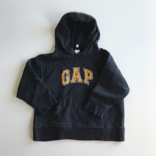 GAP Navy Hoodie Yellow Logo Age 4