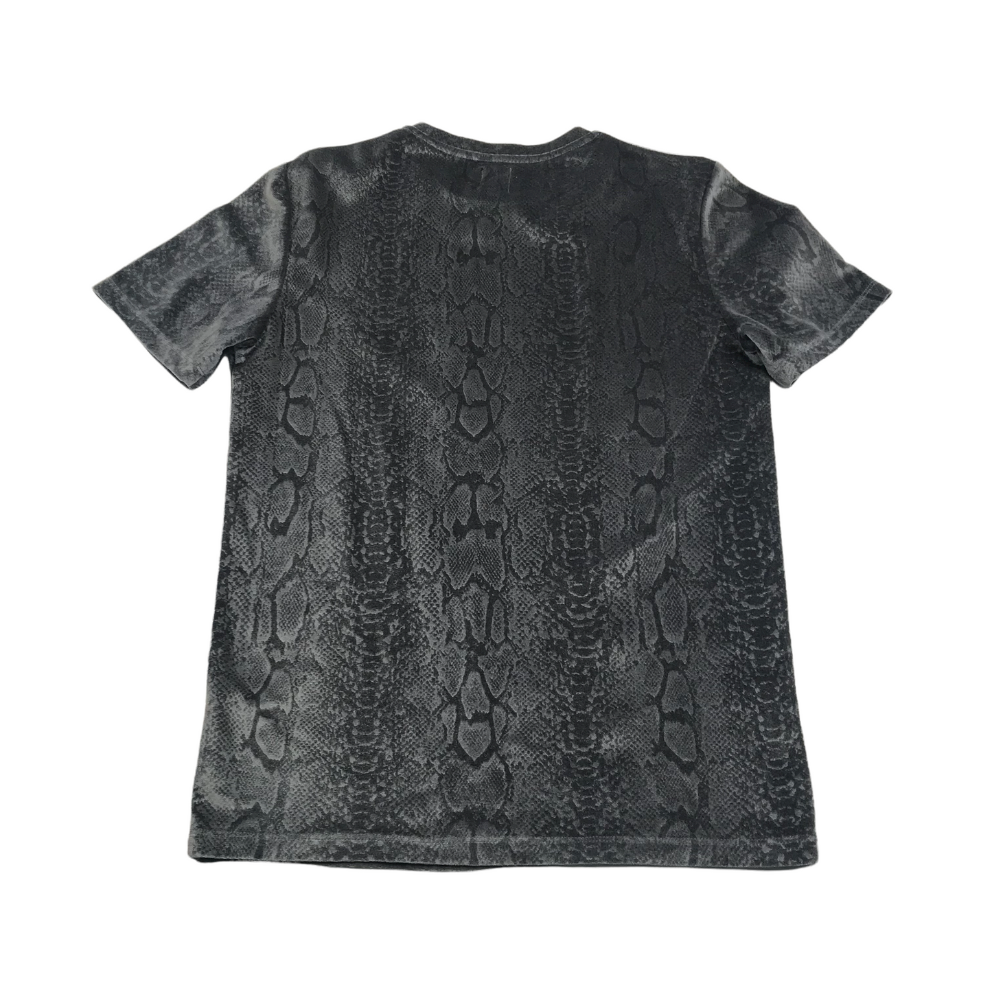 River Island Grey Velvet-like Animal Pattern T-shirt Men's Size XS