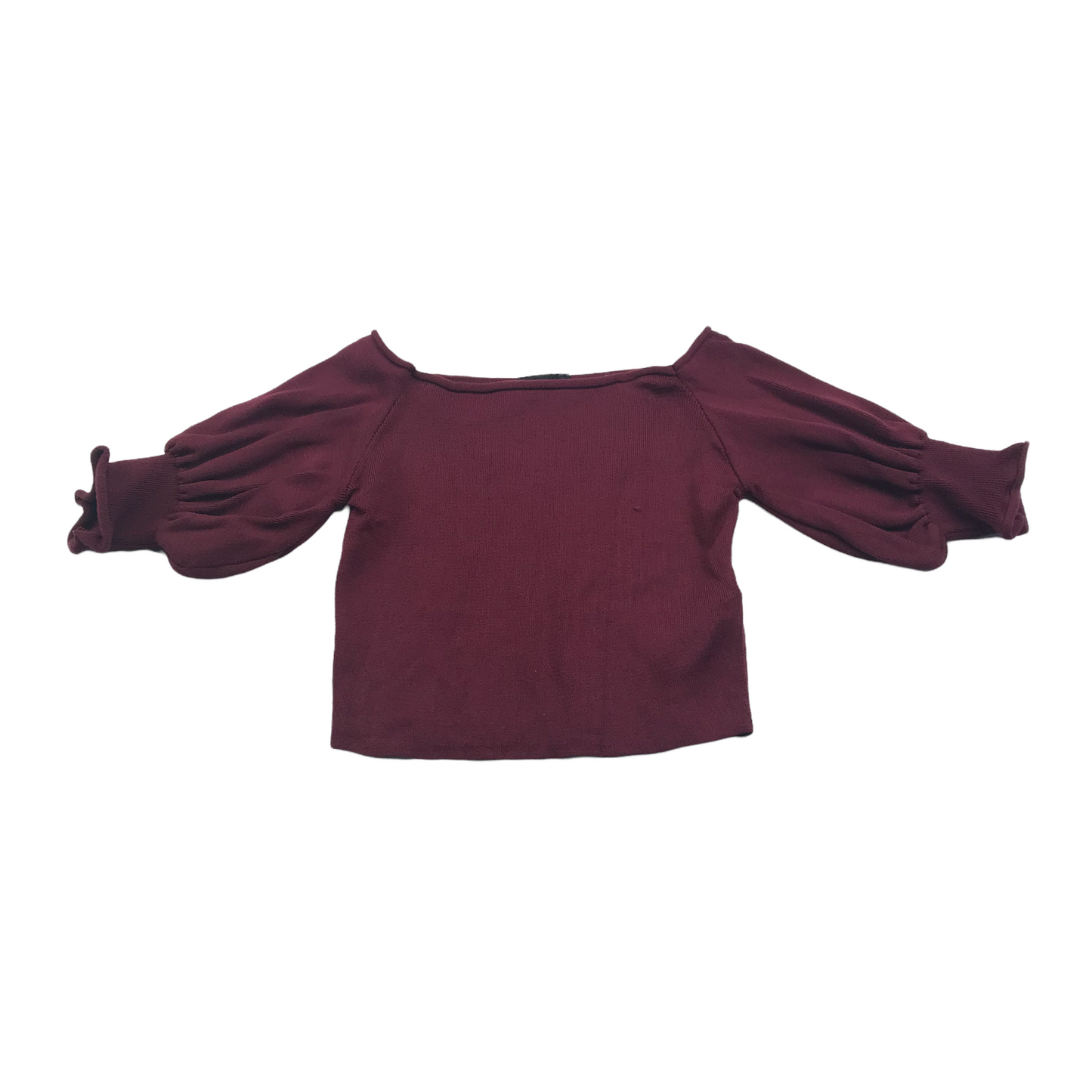 Top Shop Burgundy Open Shoulder Crop Top Women's Size 8