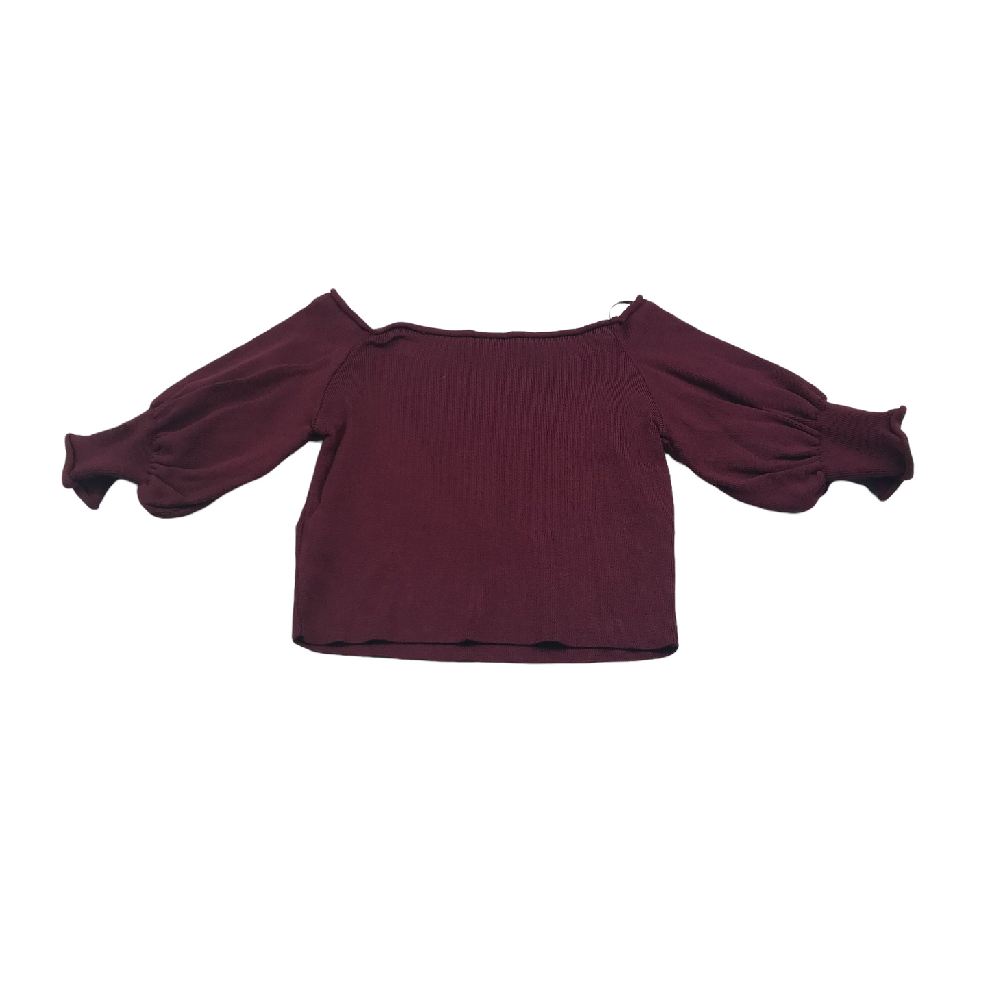 Top Shop Burgundy Open Shoulder Crop Top Women's Size 8