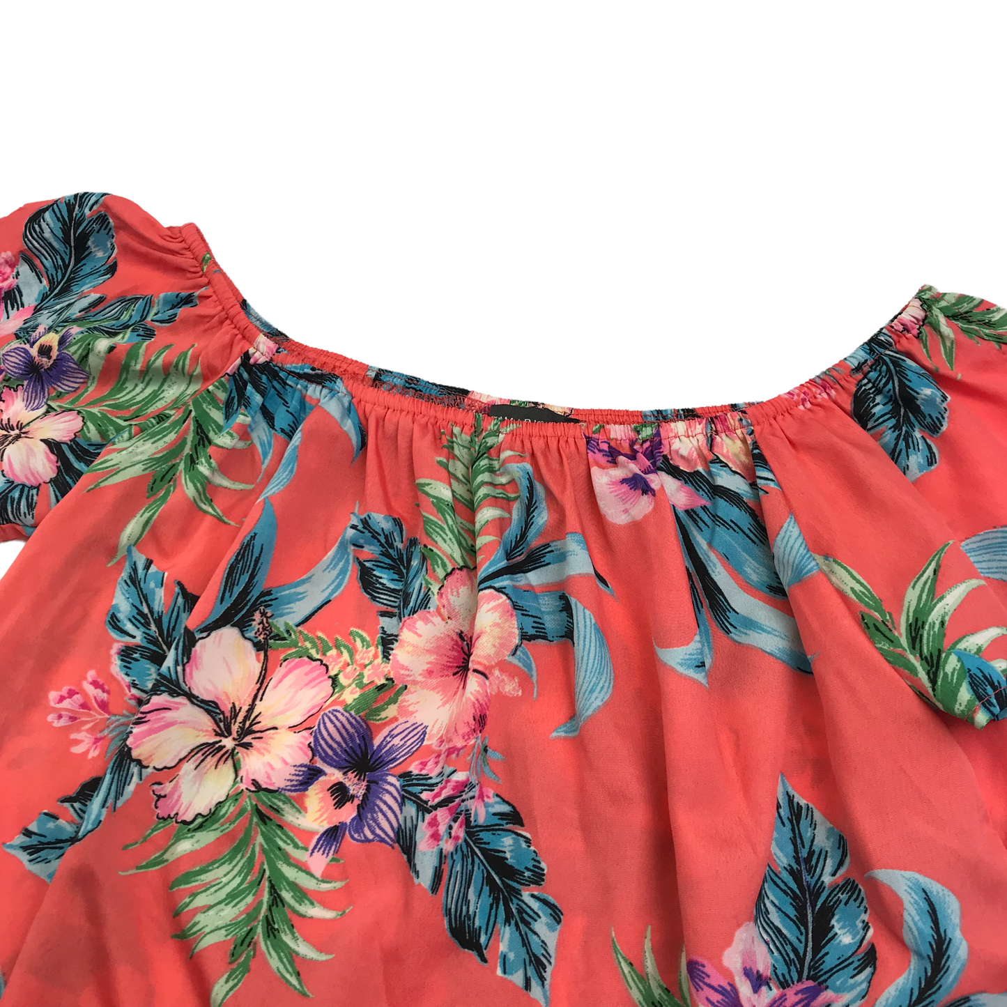 Primark Salmon Red Floral Top Women's Size 8