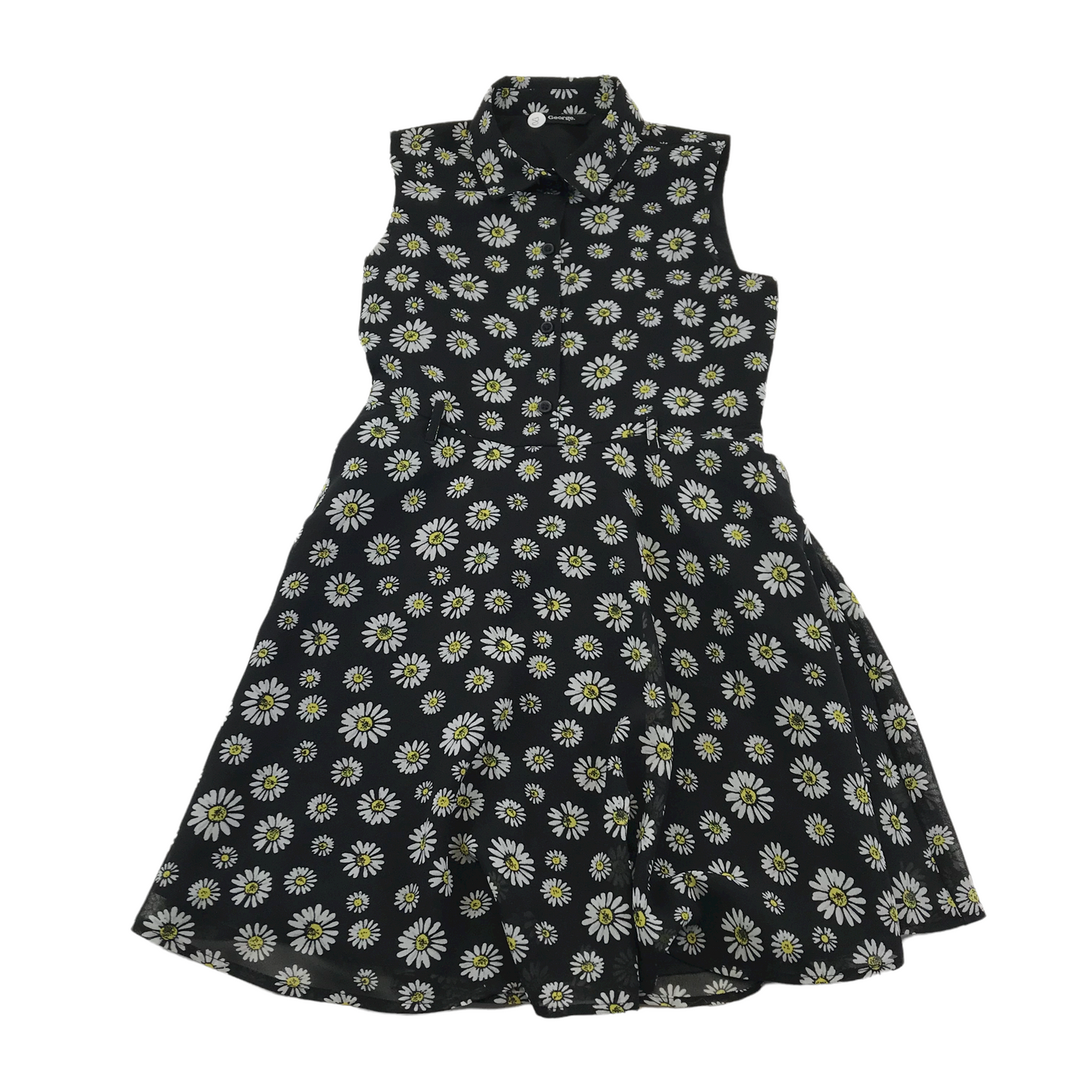 George Black Daisies Dress Age 8