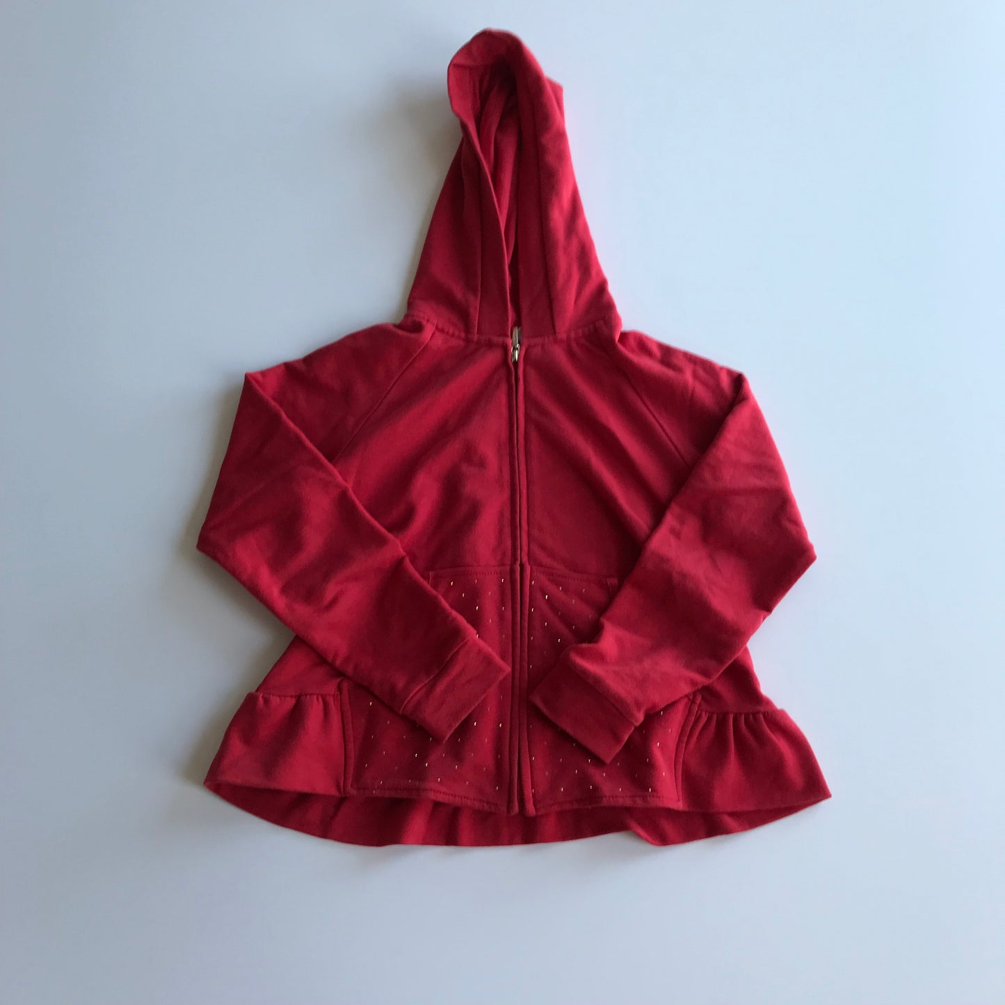 Mayoral Red Hoodie With Peplum and Glittery Pockets Age 8