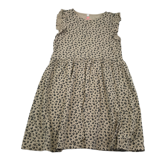 H&M Warm Tone Grey Animal Pattern Dress Age 9