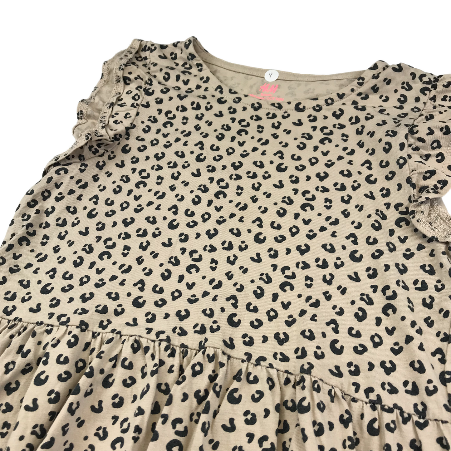 H&M Warm Tone Grey Animal Pattern Dress Age 9