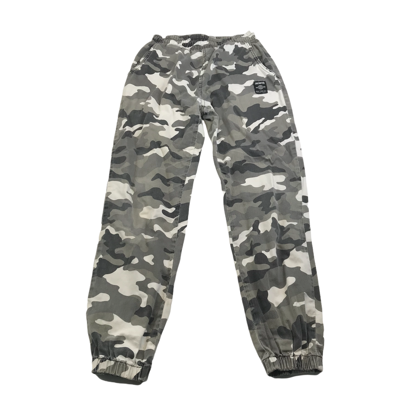 New Look Grey and White Camo Trousers Age 13