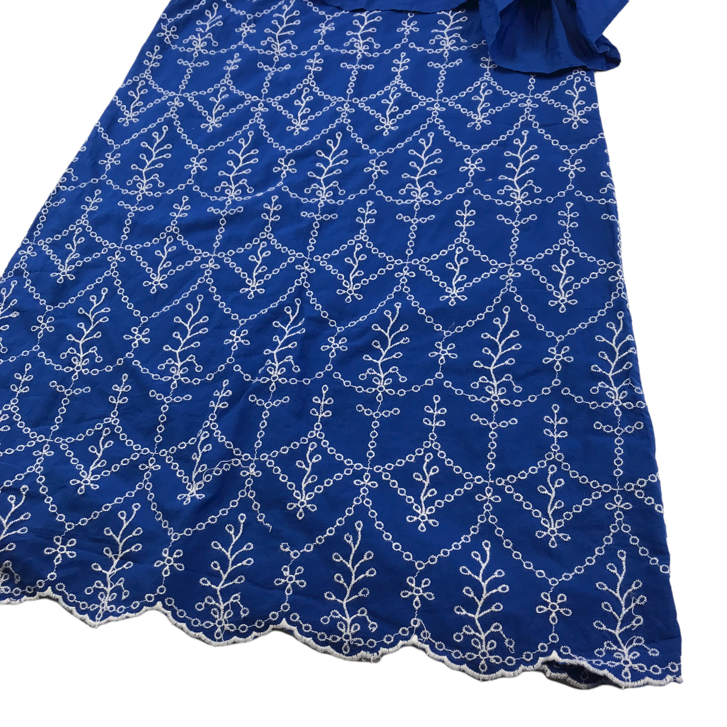 M&S Royal Blue and White Pattern Dress Age 10