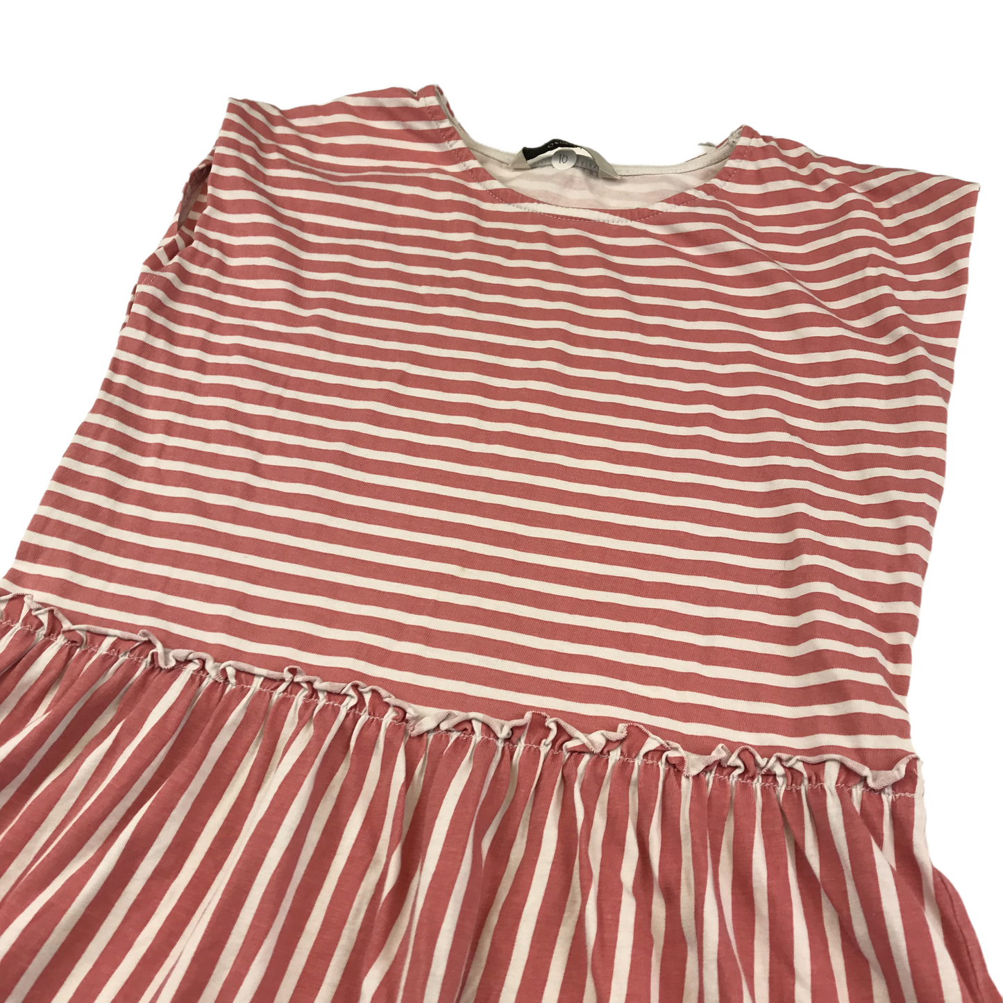 George Red and White Stripy Dress Age 10