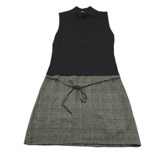 Jane Norman Black Dress with Grey Checked Skirt Age 10