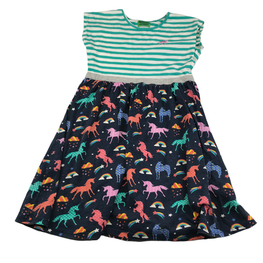 Mountain Warehouse Blue and Navy Stripy Unicorn Dress Age 11