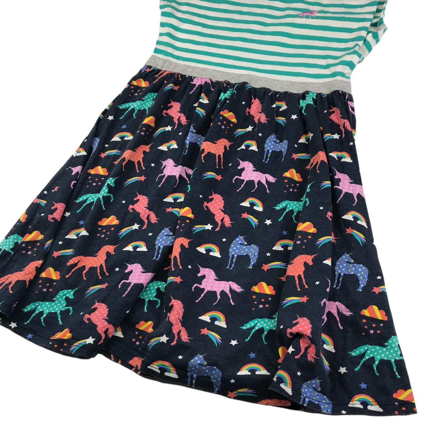 Mountain Warehouse Blue and Navy Stripy Unicorn Dress Age 11