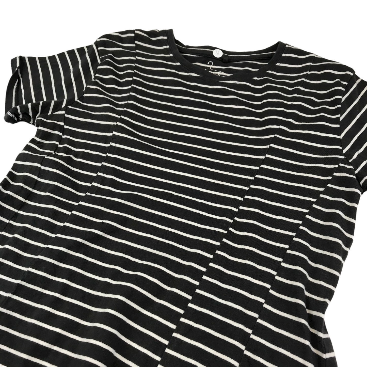 Next Black and White Stripy T-shirt Dress Age 12