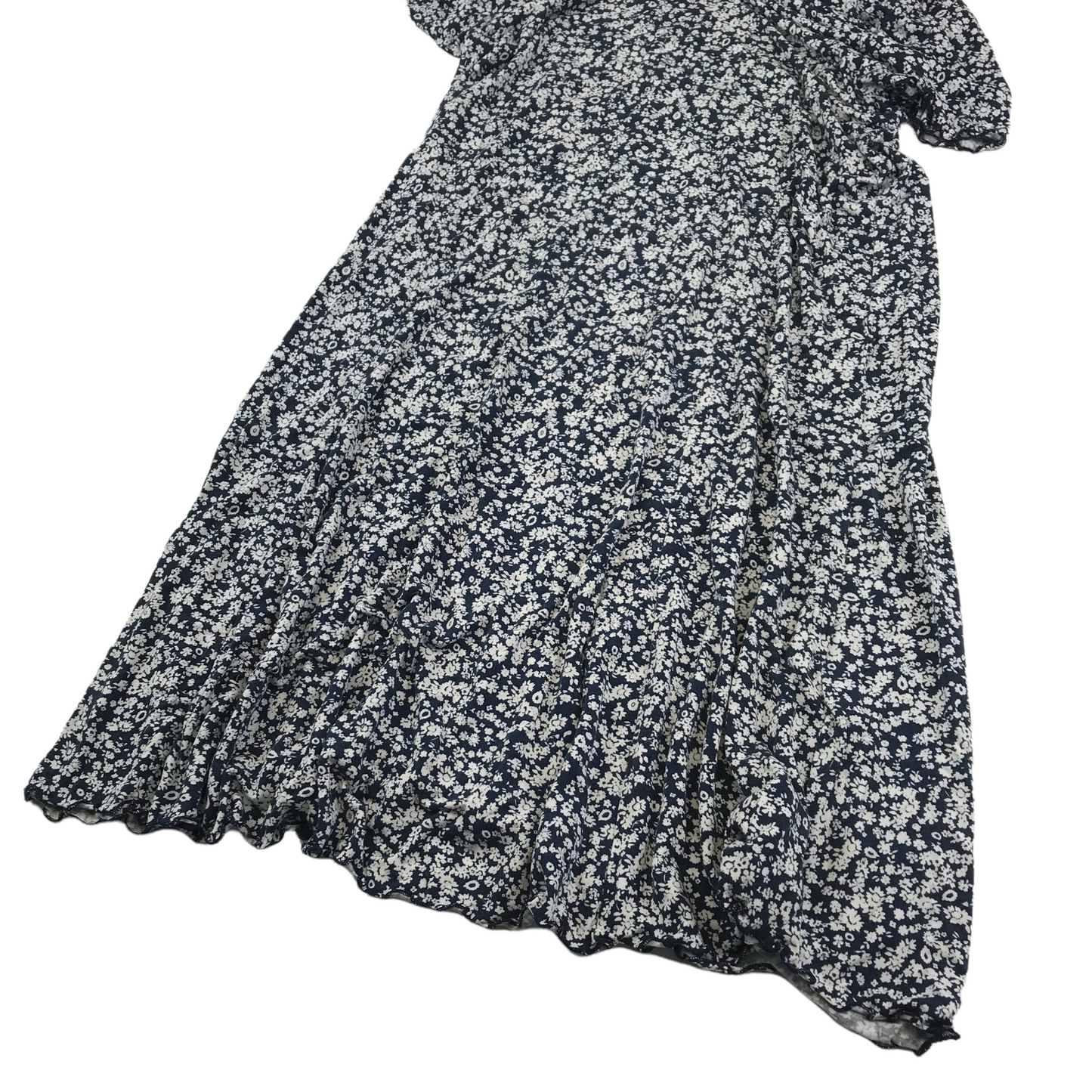 M&S Navy Blue Floral Dress Age 12