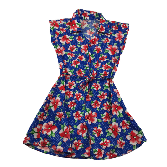 Tanvi Blue and Red Floral Dress Age 10