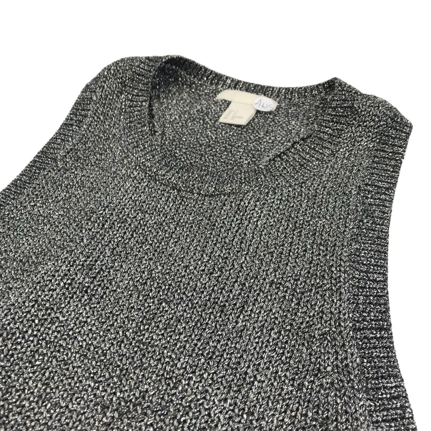 H&M Grey and Sparkly Oversized Top Women's Size S