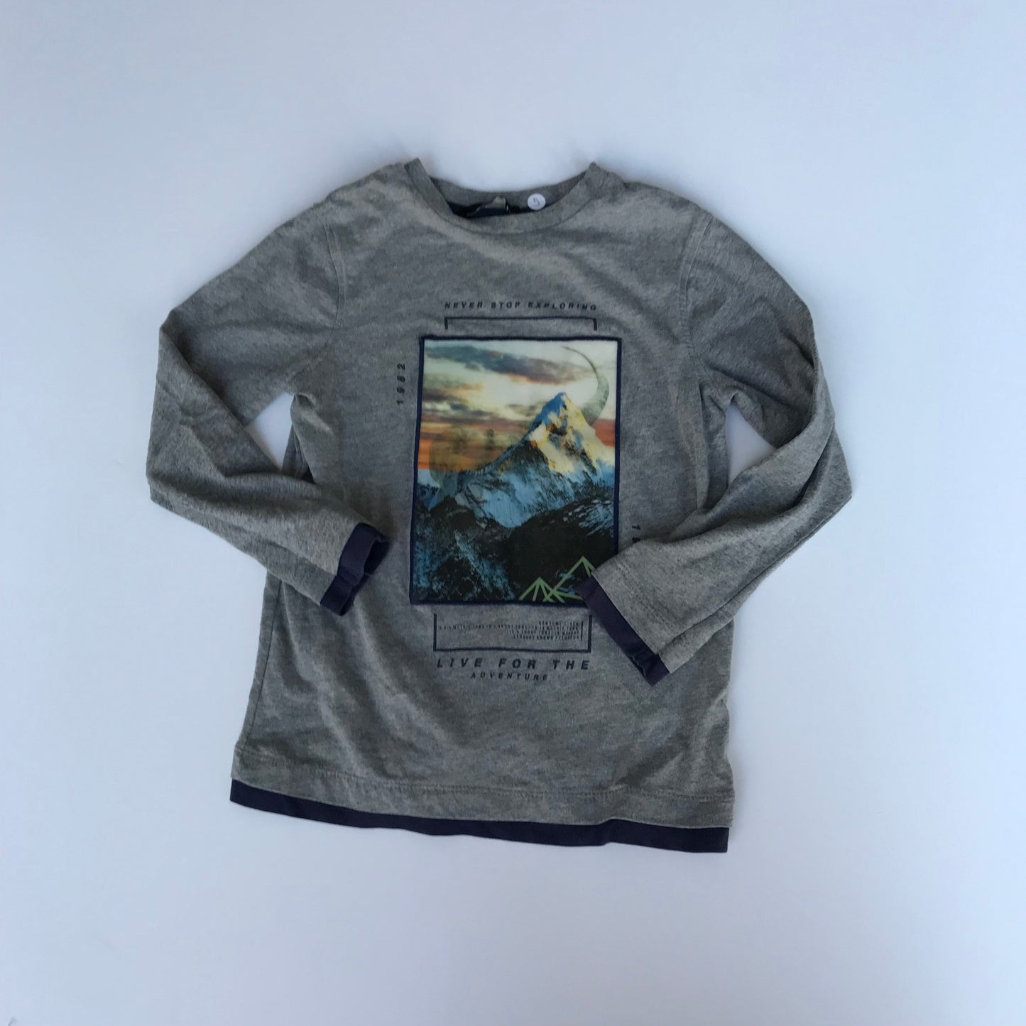 George Mountain Grey Long Sleeve T-Shirt Age 5