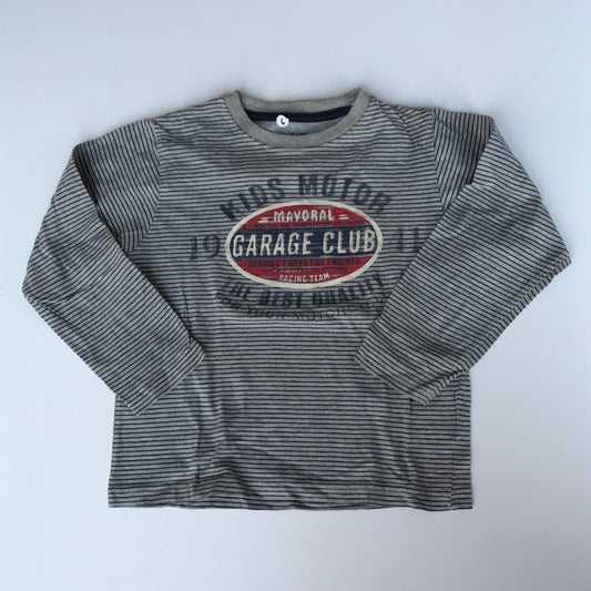 Mayoral Motor Grey Striped Long Sleeve T-Shirt Age 6