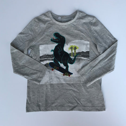 Dinosaur Grey Long Sleeve T-Shirt Age 7