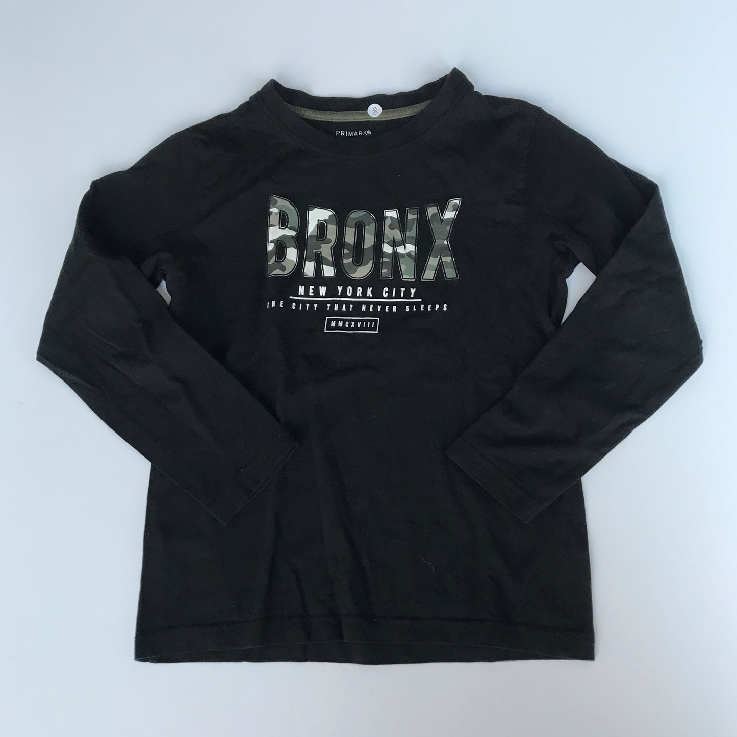 Primark Bronx Black Long Sleeve T-Shirt Age 8