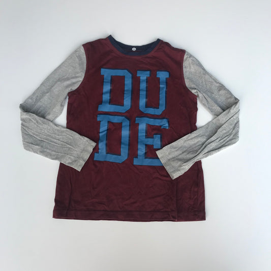 George Burgundy Dude Long Sleeve T-Shirt Age 12