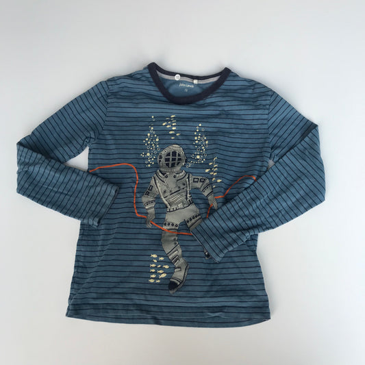 John Lewis Blue Diver Long Sleeve T-Shirt Age 12