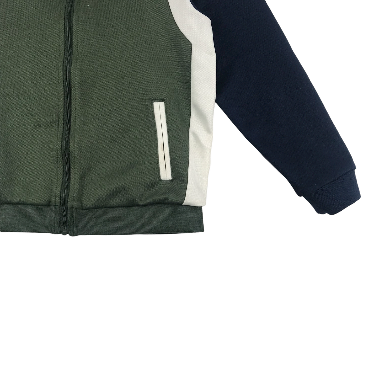 M&S Khaki Green Panelled Zipper Sweatshirt Age 5