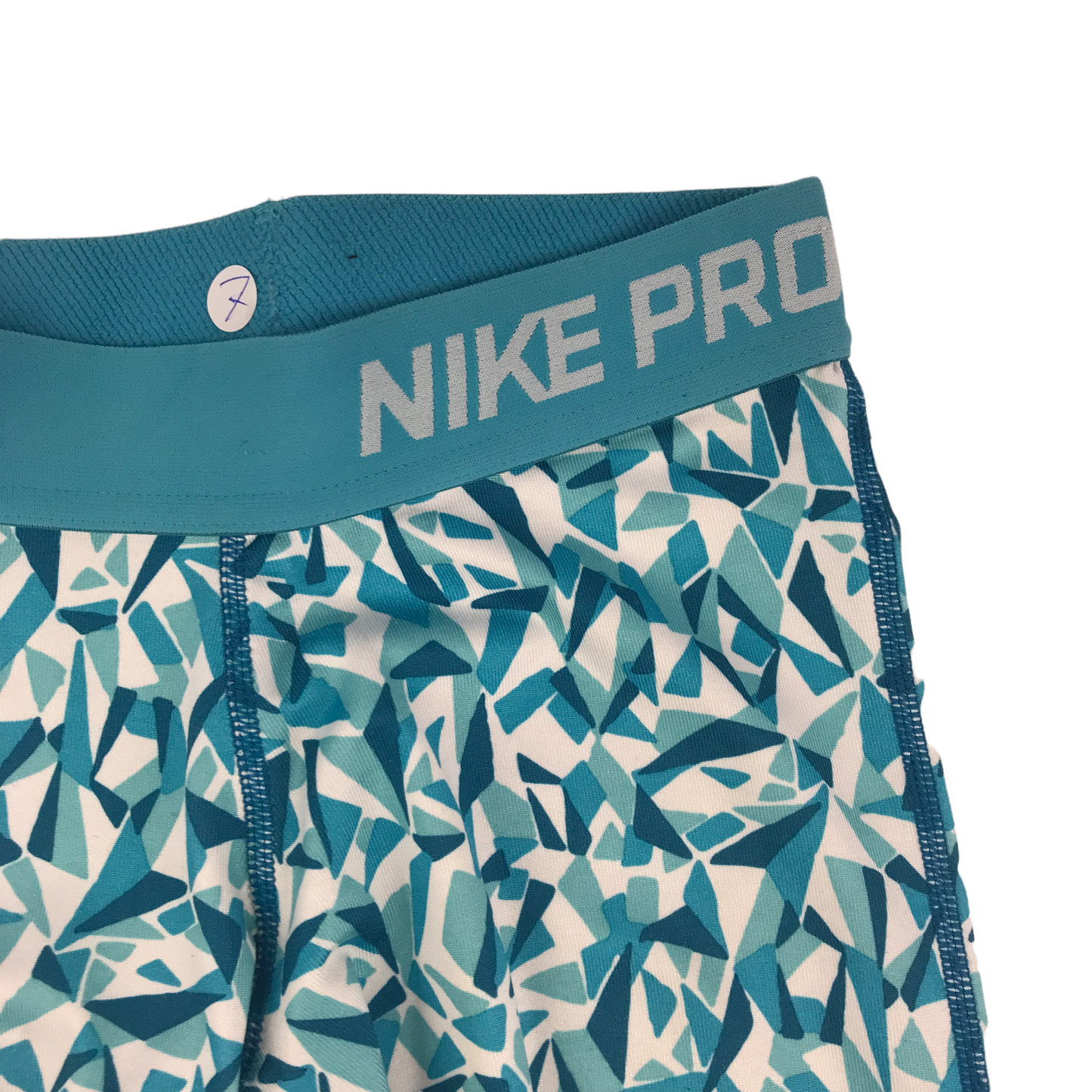 Nike Pro Blue Pattern 3/4 Sport Leggings Age 7