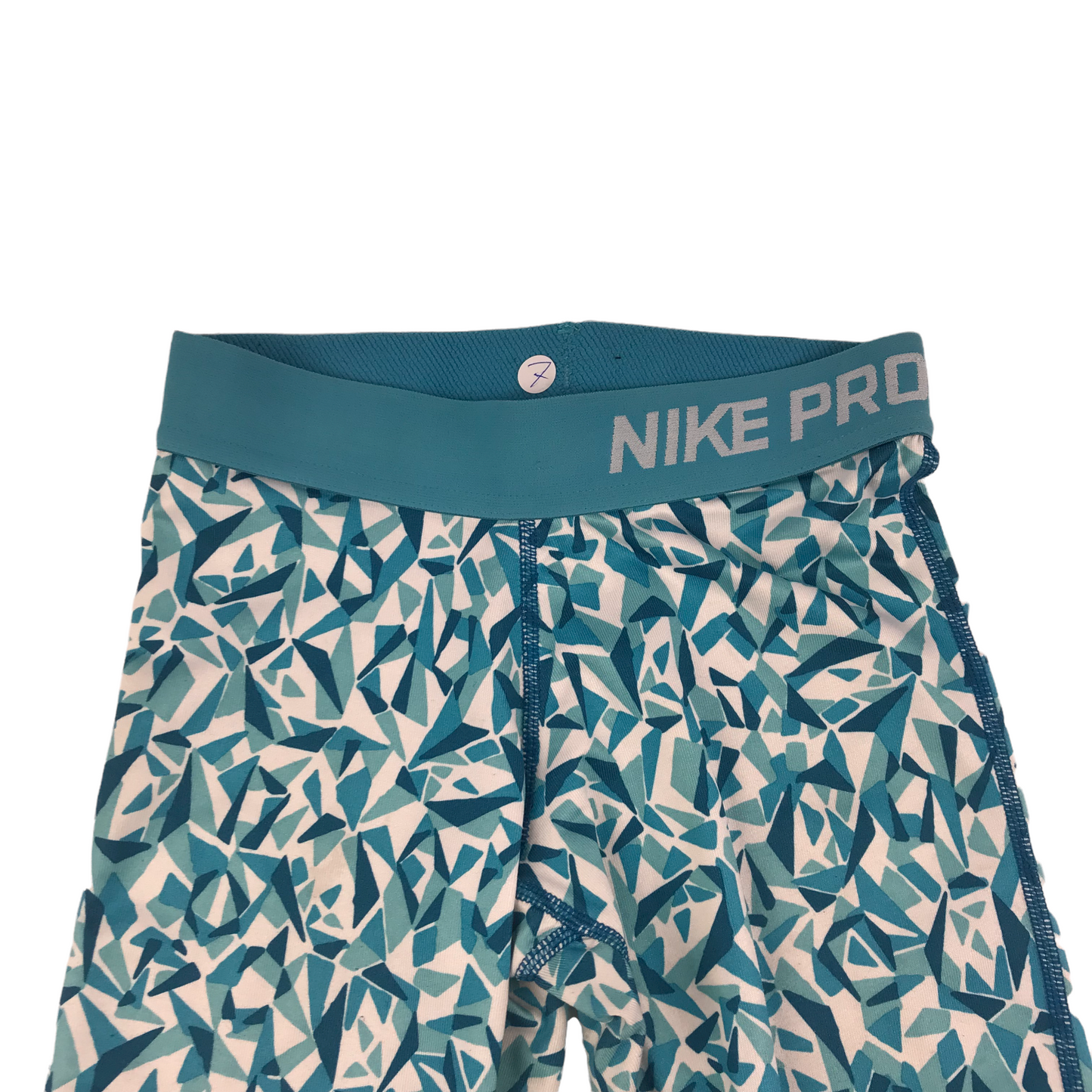 Nike Pro Blue Pattern 3/4 Sport Leggings Age 7
